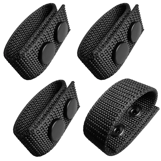 4pc Tactical Duty Belt Keeper Stays Holders Nylon Double Snaps for Belts Fixing Security Police Military Belt Accessories