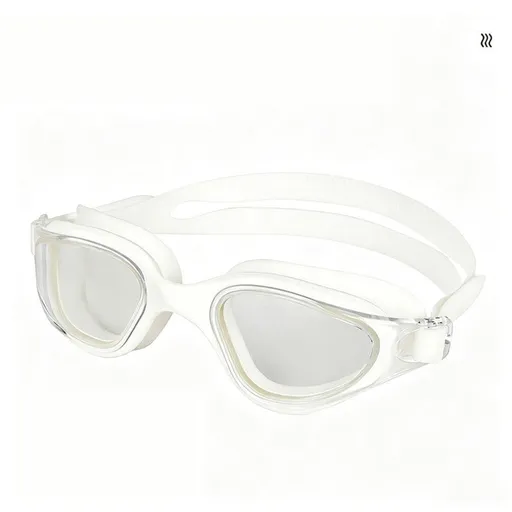 High definition silicone waterproof and anti fog adult swimming goggles,white
