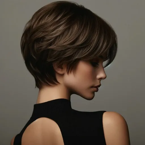 Exquisite European Style Women's Short Wig - Luxuriously Voluminous Straight Synthetic Fiber With Graceful Middle Part For Fashionable Sences