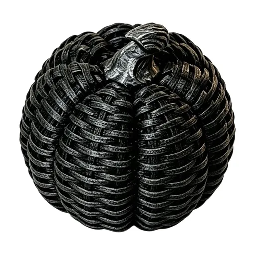 Hand Woven Pumpkin Witch Basket, Halloween Candy Storage Basket with Removable Hat Lid, Sturdy Plastic Rattan Construction, Large Capacity Treat Holder, for Party Decor,Entryway Styling