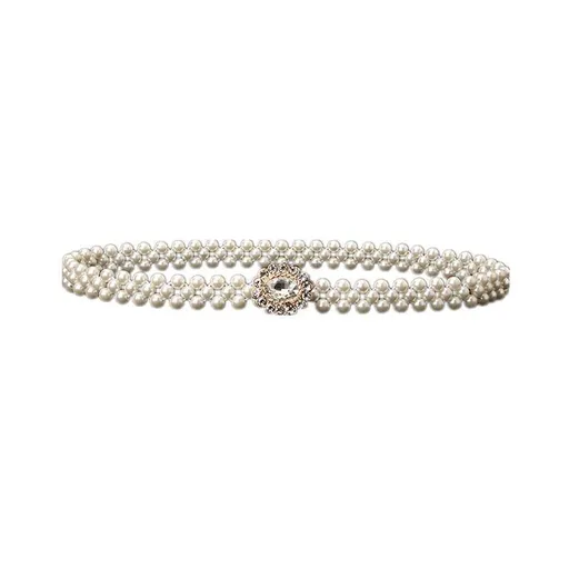 Women's Bead Chain Belt Pearl Waist Chain Dress Decorative Belt Waistband 8C - 8140