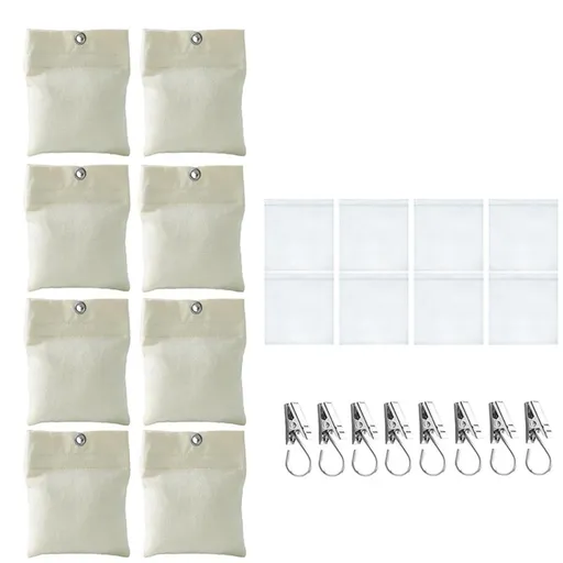 8 Pack Outdoor Curtain Weights, 15oz Outdoor Curtain Sandbag Weighted Bags Drapery Weights Bottom Patio Curtain Weights Bags Holder Clip for Pergola Drapes Cabana Gazebo Garden