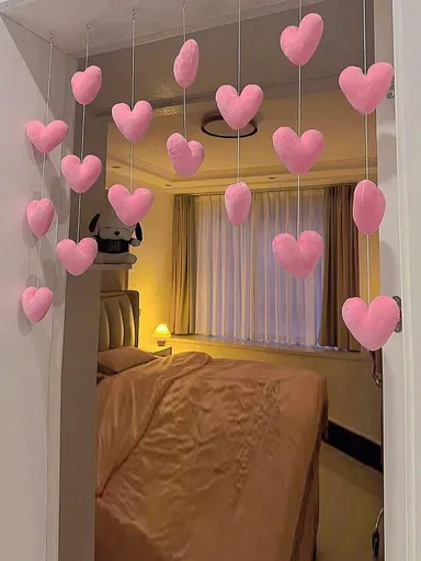 Pink Heart Shaped Door Hanger Door Curtains Cute Partition Hanging Curtains Room Decor Valentine s Day Ornaments Home Wall Birthday Wedding Mother s Day Gift