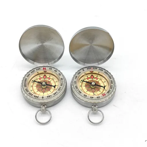 2pcs Waterproof Compass for Hiking, Survival & Navigation – Large Dial Pocket Compass with Keychain Loop, Ideal Metal for Kids, Scouts, Hunting & Compass Gifts for Men