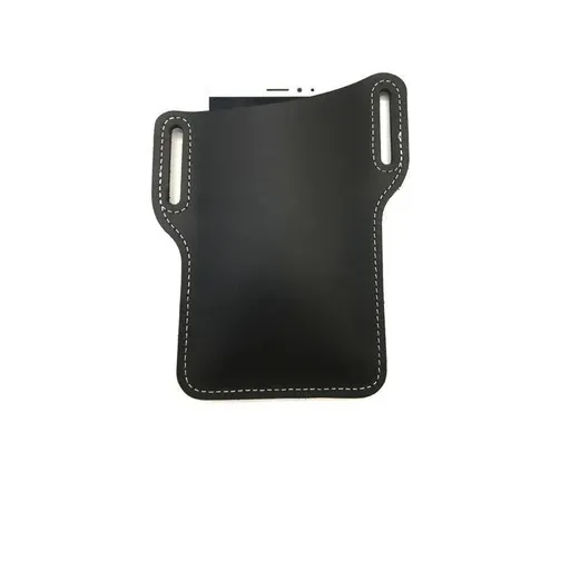 Leather Phone Holster Pouch Belt Clip Loop Waist Bag Cover Case for Men - Black