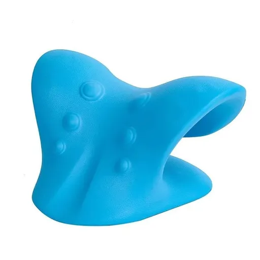 Blue Neck Shoulder Stretcher Relaxer Cervical Chiropractic Traction Device Pillow for Pain Relief Cervical Spine Alignment Gift.