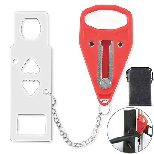 Portable Door Lock, Strong Multi Size Hotel Door Lock, Travel Door Stopper Lock for Additional Safety, Anti-Theft Door Security