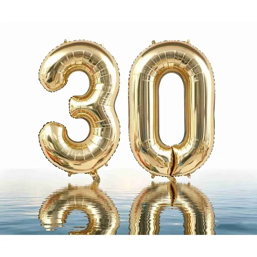 30 Number Balloons, 40 Gold Giant 30 Foil Mylar Large Digital Balloon Birthday Numbers Jumbo Balloons 30th Anniversary Events Party Decorations Supplies