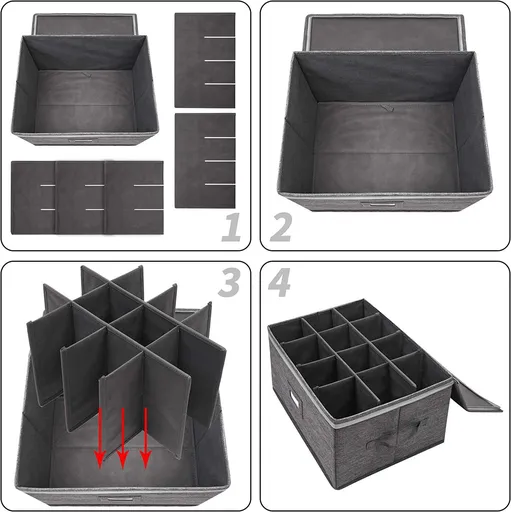 Storage Cases, Wine Glass Storage Box Containers for Glassware or Crystal, Holds Red or White Wine Glasses