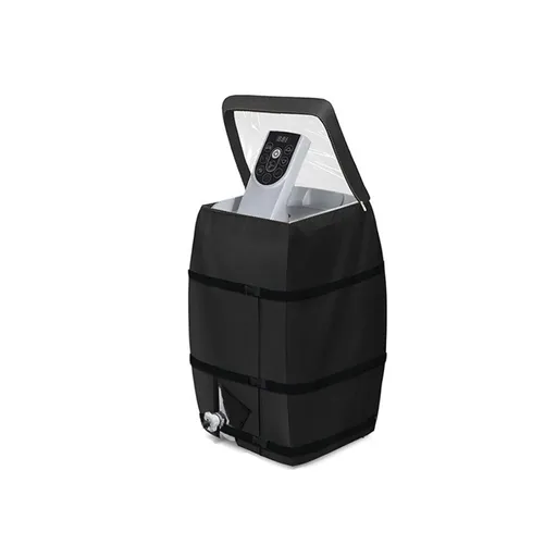 Hot Tub Spa Heater Pump Cover with Transparent PVC Top Window and Zipper Opening,Heavy Duty Waterproof Dustproof Hot Tub Insulated Pump Cover for Multiple Brands (Black)