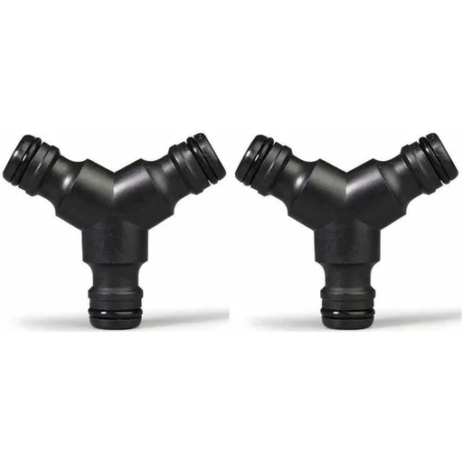 Plastic Snap On Hose Splitter (3 Way) Y Male Garden Hose Connector Y-Connector 2 Pack