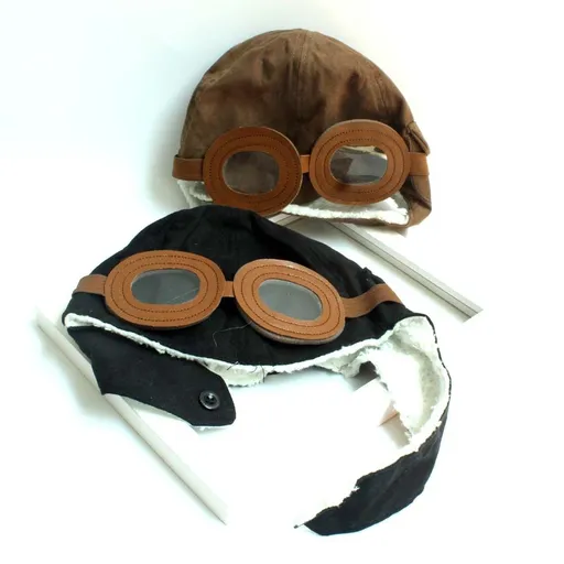 Unisex Baby Kids' Pilot Aviator Fleece Warm Hat Cap with Earmuffs Baby Pilot Hat Warm Aviator Cap with Earflaps Unisex Kids （2pcs）