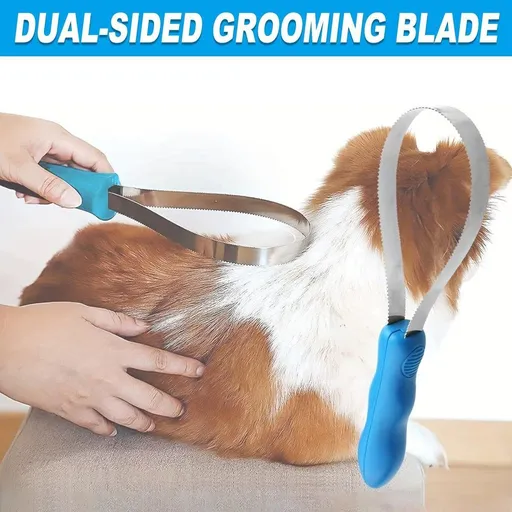 1 Dual-Sided Pet Grooming Tool, Blue
