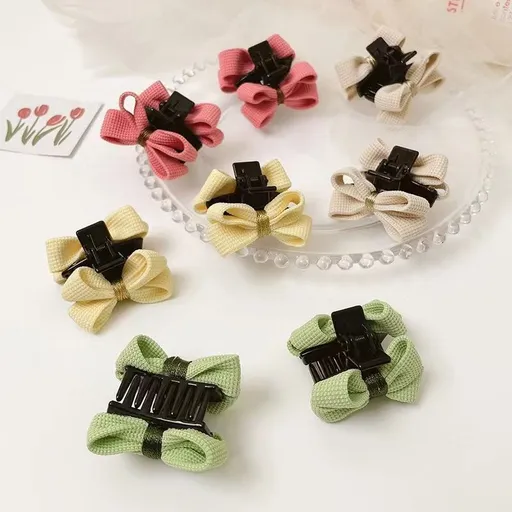 Hair Clips 8PCS Girls Fully Lined Bows Hair Pins Tiny Hair Bows Alligator Clips Girls Toddlers in Pairs
