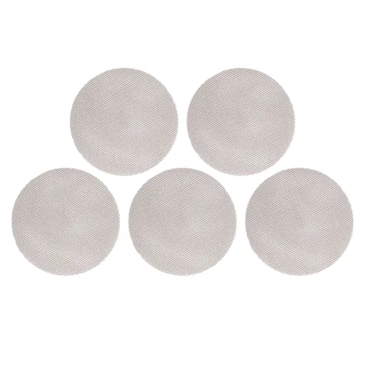 5Pcs High Temperature Resistant Barbecue Round Mat Reusable Non Stick BBQ Grill Grid Slice Pizza Mat 36cm Diameter Brown