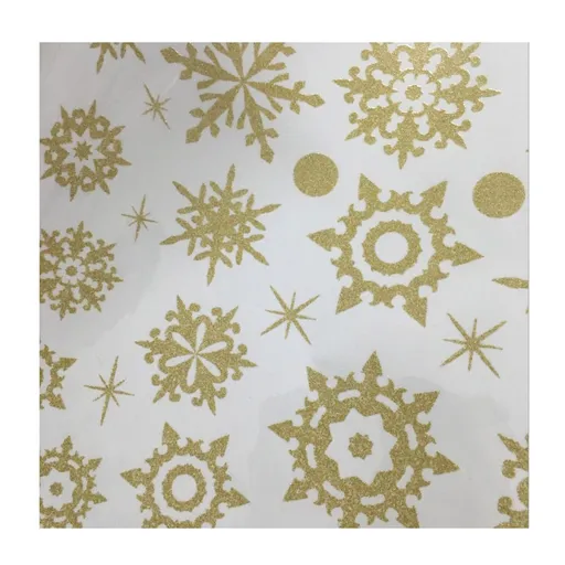 Winter Snowflake Self adhesive Removable Decorative Sticker for Home Office Decor(Golden)