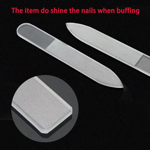 3 Options Nano Glass Nail File, Nano Nail Buffer,Glass Nail File with Case, Czech Glass Fingernail Files(Crystal Glass)