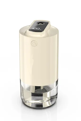 Car Diffuser Car Humidifier Rechargeable Aromatic Essential Oil Diffuser with and Cold Mist Intelligent Vibration Sensor Suitable for Car (7*15cm,white ) Home and Office
