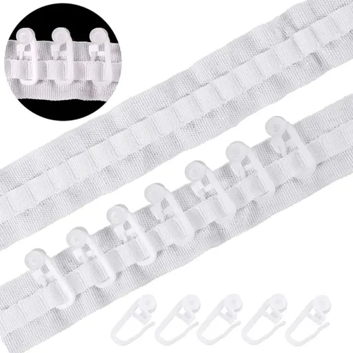 Curtain Tape Curtain Accessory Reusable Curtain Ruffle Tape Curtain Drawstring Belt Set for Pleated Curtain Head