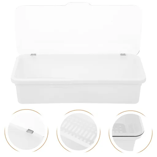 Plastic Kitchen Utensil Holder with Lid Space Saving Cutlery Organizer