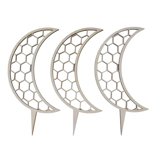 3 Pcs Vines Climbing Support Unique Design Composite Wood 30cm Flower Climbing Rack for Plant Modeling Moon Style