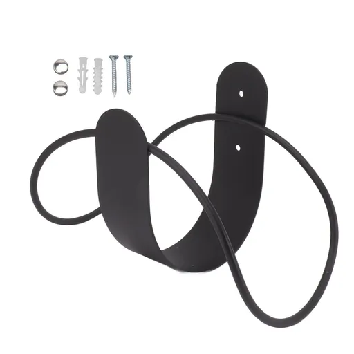 Stainless Steel Garden Hose Bracket Wall Mount Strong Load Bearing Garden Hose Storage Holder Easy To Install Hose Hanger Black