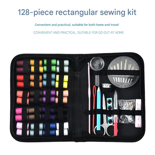 128-Piece Sewing Kit with 40 Colorful Thread Spools – Portable, Compact Sewing Set for Home, Travel & DIY Repairs