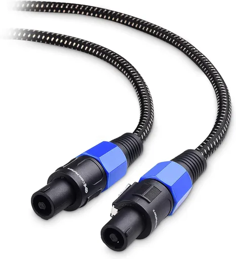 Premium Braided 12AWG Speaker Cable 3 ft Compatible with Speakon NL4FC Port