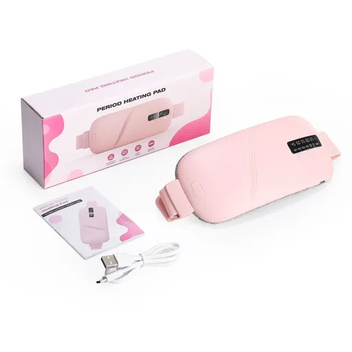 USB Rechargeable Heating Menstrual Warm Belt, Heat & Vibration Massage Warm Waist Belt, Pink, Portable Thermal Therapy Belt For Abdomen, Practical Wellness Gift