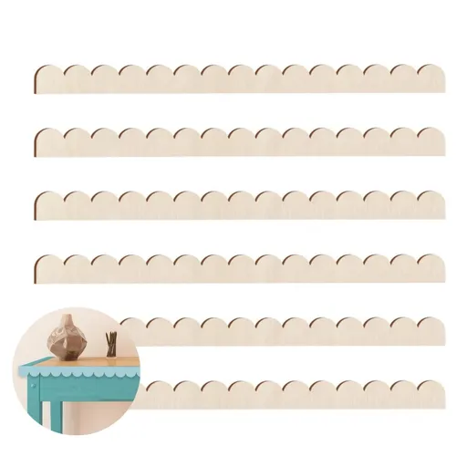 Scalloped Decorative Wood Trim,pack of 6 Cute DIY Edge Decorative Wall Trim,Decorative Wood Molding for Home,Wall,Cabinet