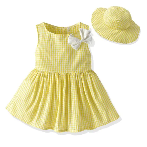 Tem Doger Boy Plaid Shirt Shorts Set Yellow 80cm