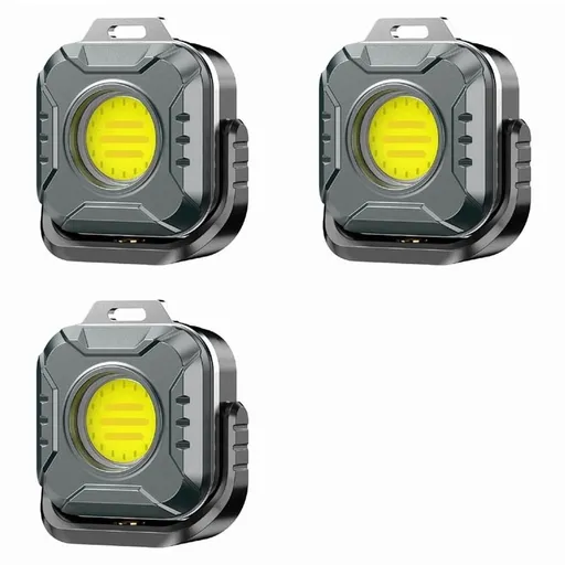 3X Mini LED Work Light,1200mAh Portable Rechargeable Magnetic Work Lights for Outdoor Camping , Car Repair,Emergency