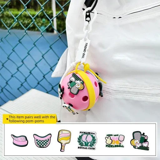 Style D 1PC Pickleball Bag Charm Gift, Sports Bag Hanging Ornament, Pickleball Accessory Decoration for Sports Lovers