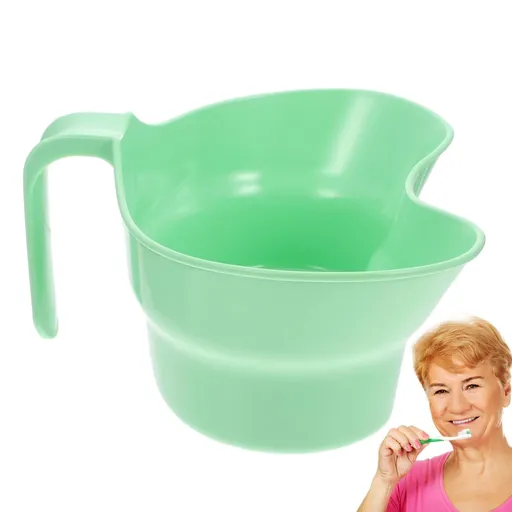 Plastic Basin Emesis Basin, Spit Cup, Plastic Bowl, Large Opening Puke Bucket with Hanging Handle for Elderly Bedridden Patients and Teeth, 900 mL