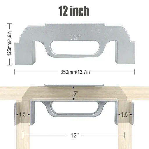 Woodworking Framing Spacer Tool with Bridge Design for Fast Stud Layout and Precise Spacing in Wall Framing, Deck Building, and DIY Carpentry Projects (12inch, Silver)