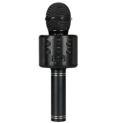 Karaoke Microphone Speaker Wireless Bluetooth Handheld Mic Usb Player Ktv Ws858 - Black