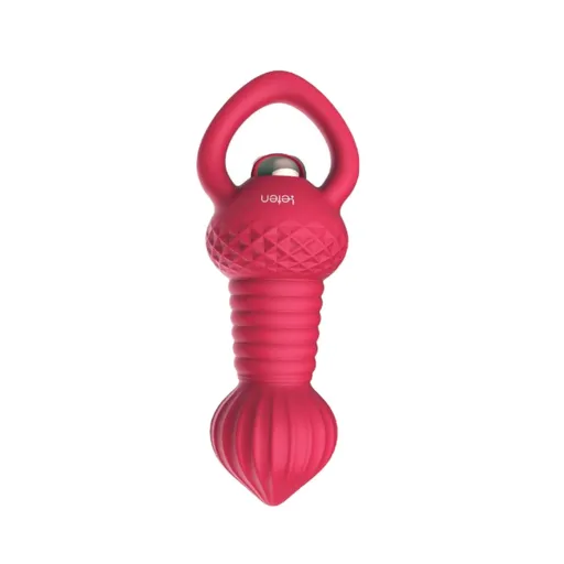House Of Dasein Vibrator Silicone Vibrating Soft Anal Beads With Handle Butt Plug - Red