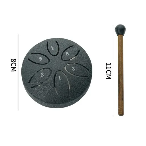 Ethereal Drum, Leaf‑Shaped Black (Sheet Music + Mallet + Storage Pouch)