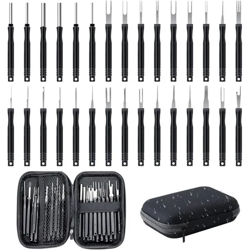30 Pcs Extracteur of Cosses Compatible with the Plupart of Terminaux of Connecteurs - Black Tools of Retrait of Terminal