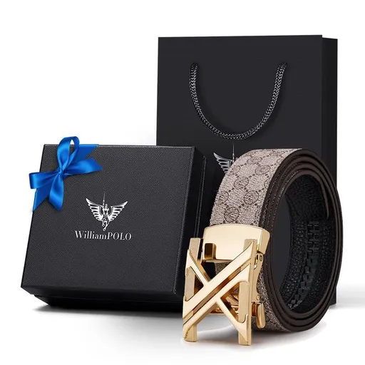 men's belt, genuine leather belt, alloy buckle belt, all-matching belt, premium men's accessories, Australian men's fashion, casual belt, formal belt, leather accessories - Golden Khaki - Size 130cm-51.1in