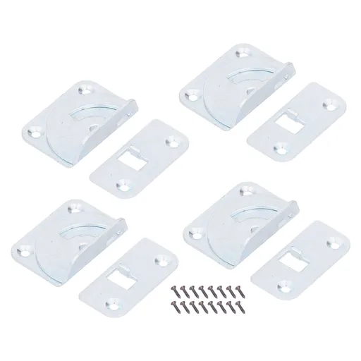 4PCS Bed Rail Bracket Heavy Duty Stainless Steel Bed Rail Fittings for Bed Frame Footrest