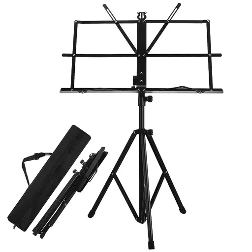 Heavy Duty Folding Wire Music Stand Portable Adjustable Sheet Music Holder Black
