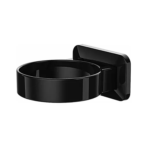 Hair Dryer Holder Wall Mounted Plastic No Drilling Black