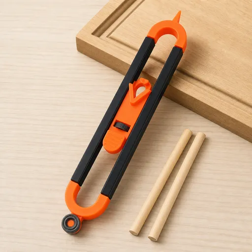 Precision Contour Gauge with Lock Feature & 2 Woodworking Pencils - Adjustable Wood Scribing Ruler for Irregular Curves, Oval Templates, Woodworking Marking and DIY Layout