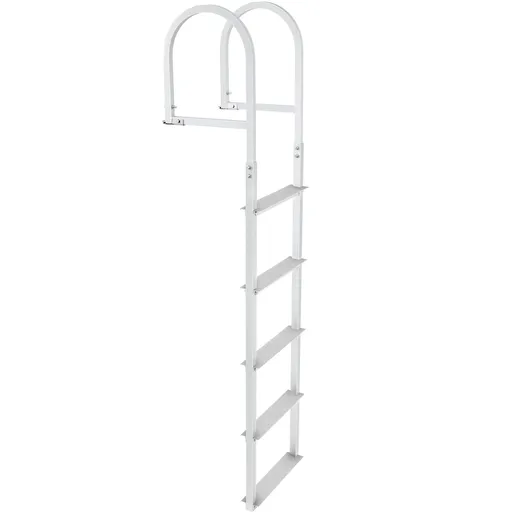 Dock Ladder, Removable 5 Steps, 227 kgs Load Capacity, Aluminum Alloy Pontoon Boat Ladder with 3.1'' Wide Step & Nonslip Rubber Mat, Easy to Install for Ship/Lake/Pool/Marine Boarding