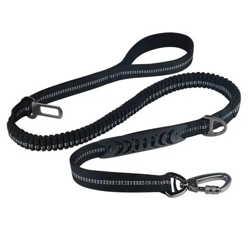 Reflective Dog Leash for Medium, Large Dogs – Shock Absorbing Dog Leash with Zinc Alloy Carabiner, Traffic Control Handle