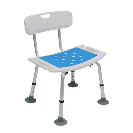 Orthonica Shower Chair with Shower Head Holder, Height Adjustable Non-Slip Bath Seat for Elderly & Disabled, 136kg