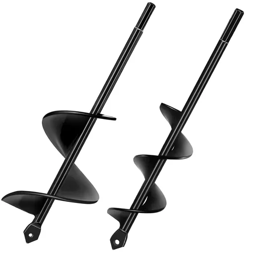 2PC Garden Auger Drill Bit Set for Planting Garden Spiral Drill Bit Auger Post Hole Digger for Planting Bulbs Flowers Post