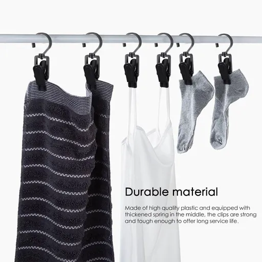 20 Towel clips - Dishcloth hooks - Towel clips - Clips - Buckles - Hooks - Clothes clips - Laundry clips - Clothes clips - Trouser hangers - Boot clips - Sock clips - Black