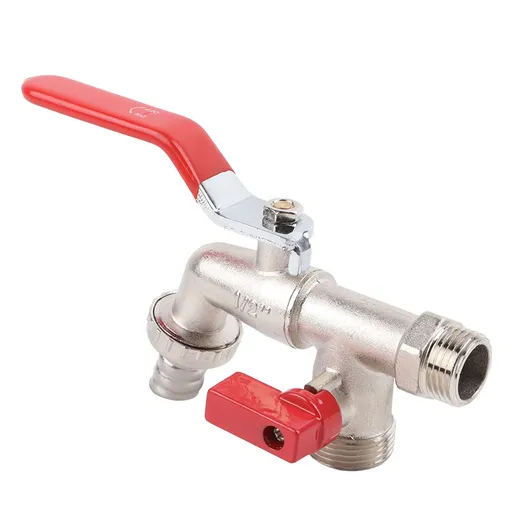 Double Valve Faucet Washing Machine Hose Valve Zinc Alloy Electroplate 1 in 2 Out Faucet Valve for Washing Machine Water Pipe